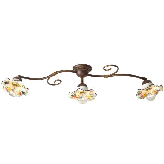 klasszikus polgari romantikus kezzel festett mediterran mennyezeti lampa viragos alacsony belmagassag allithato konyha paraszthaz balaton lampak.jpg